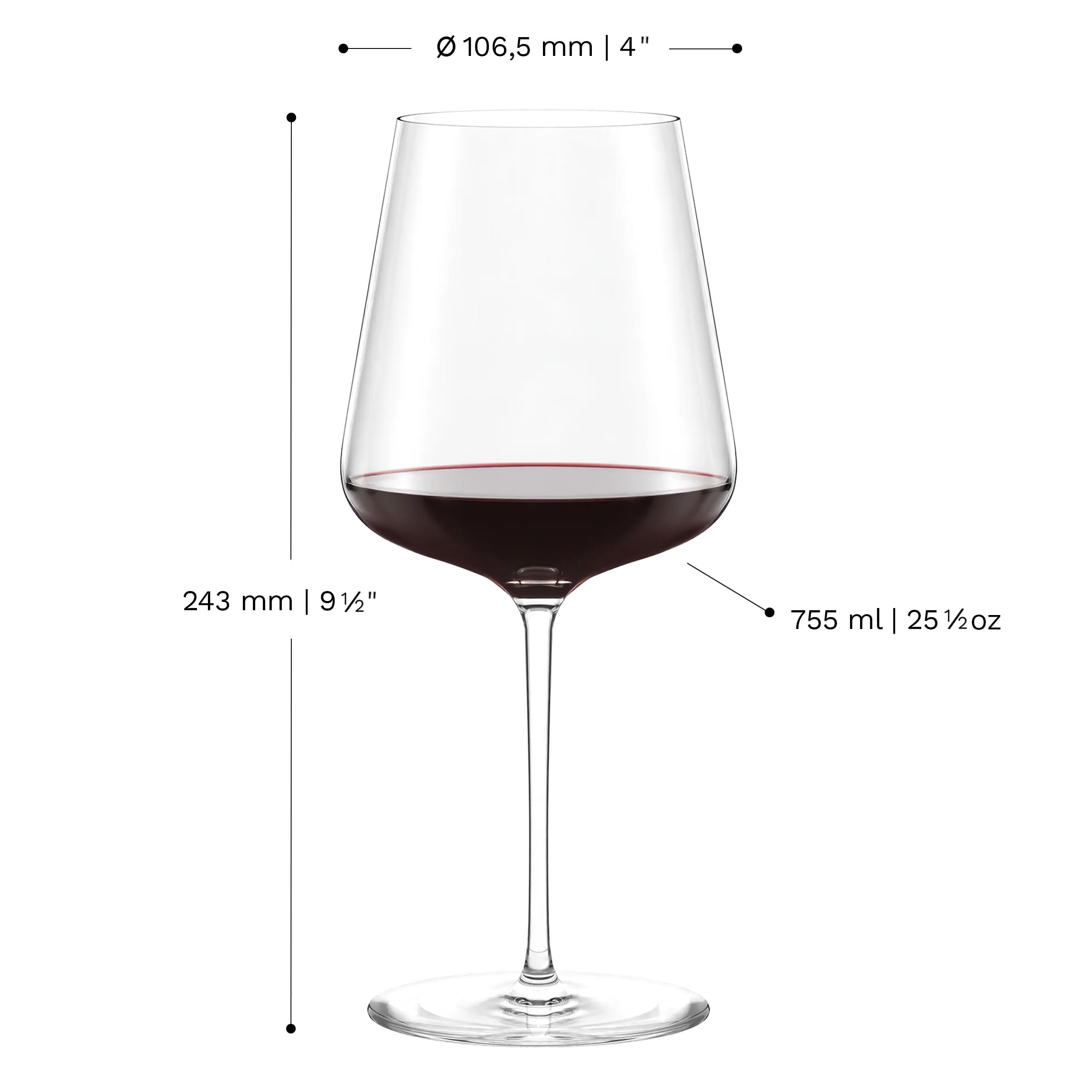 Stölzle Lausitz Starlight Grand Cru Rotweingläser 755 ml, 6er-Set | Elegante Grand-Cru-Rotweingläser für Rotwein und maximale Aromaentfaltung, aus Kristallglas, stoßfest & spülmaschinengeeignet