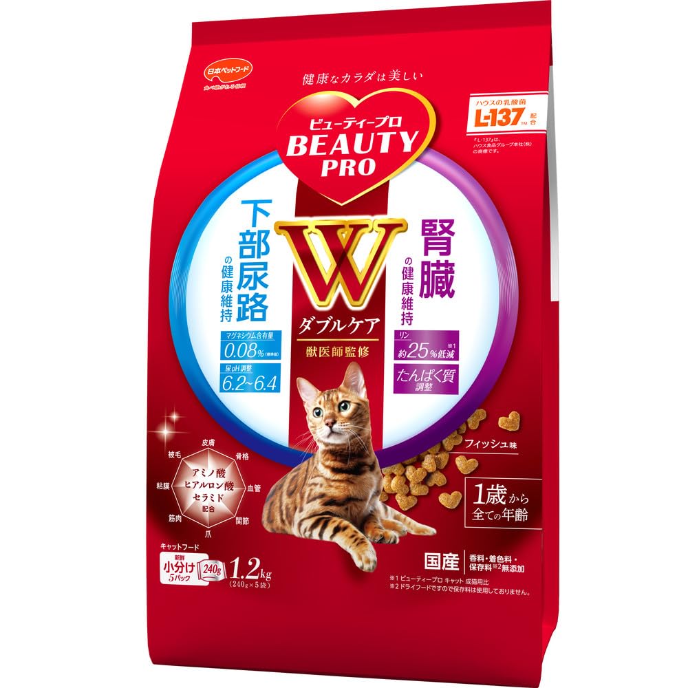 Amazon.co.jp: ビューティープロ キャットフード Wケア 下部尿路・腎臓