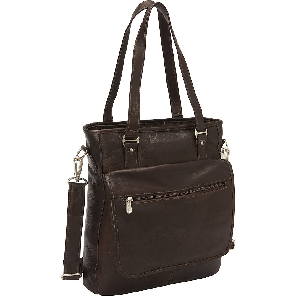 Piel Leather Laptop/Tablet Carry-All Tote, Chocolate, One Size