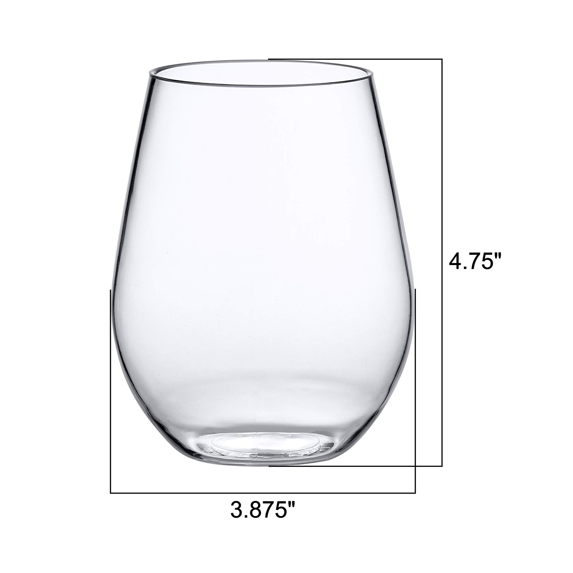 Amazing Abby - Cynthia - Copas de vino irrompibles de Tritan de 20 onzas (juego de 6), vasos de vino de plástico sin tallo, reutilizables, sin BPA, aptos para lavavajillas, perfectos para piscina, al