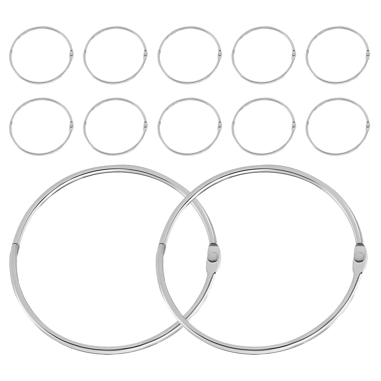 Anneaux métalliques de 10 cm blancs WOONEKY pour reliure et scrapbooking lot de 12