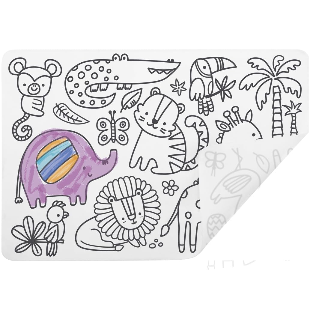 Ulysse Couleurs d'Enfance Silicone: Colouring Placemat – Savannah Theme
