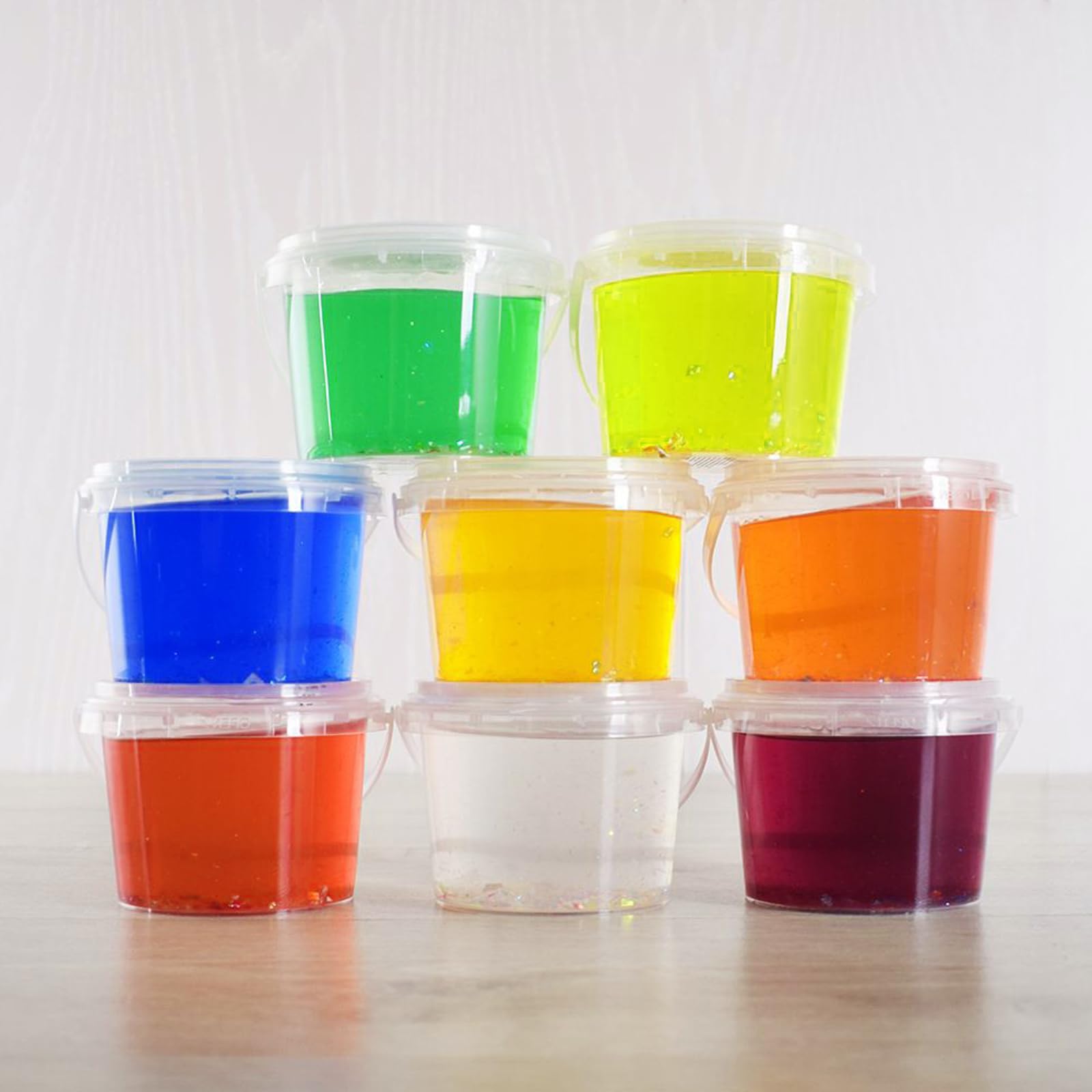 30 PCS 10 OZ Clear Plastic Bucket with Lids and Handle, Ice Cream Tub Containers, Round Plastic Pail Container, Freezer Food Storage Containers, Storage Containers for Snacks Food Fruit 6