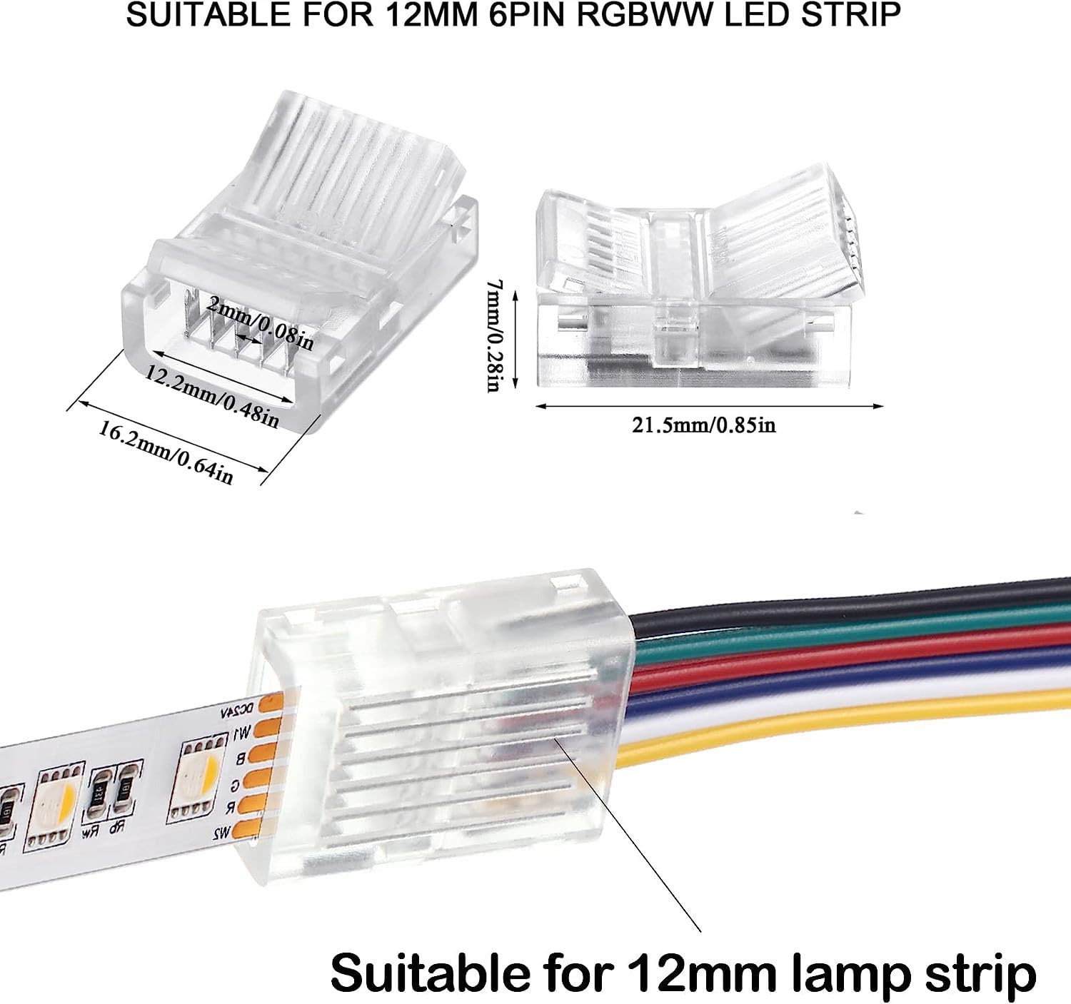RUNCCI-YUN 100 Pcs 5mm Diode LED Pré-câblée Lumière, DC 12V Diodes LED