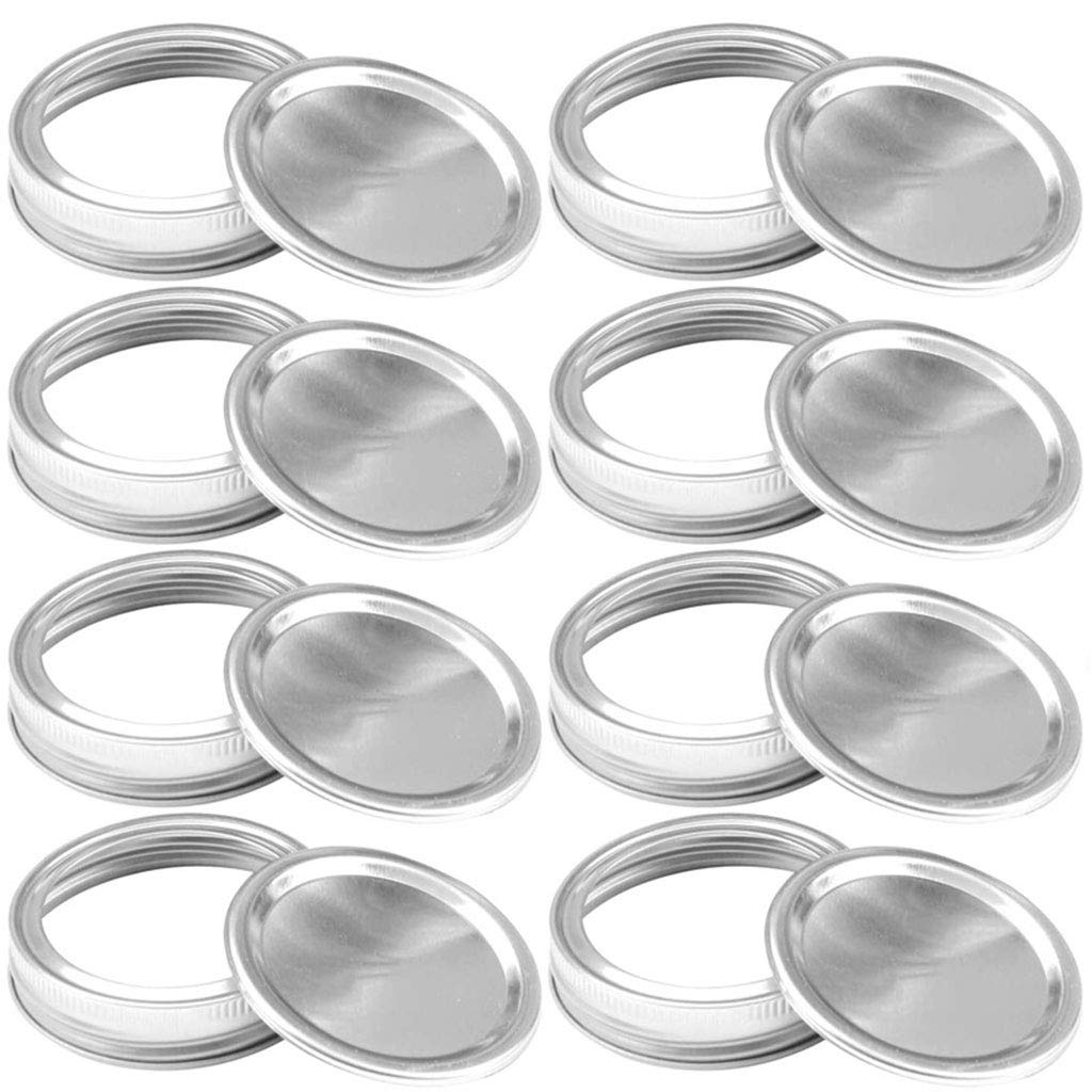 10 Pieces/Set Canning Lids Rings Split-Type Storage Solid Caps For Canning Jars Metal Jar Lids Bands