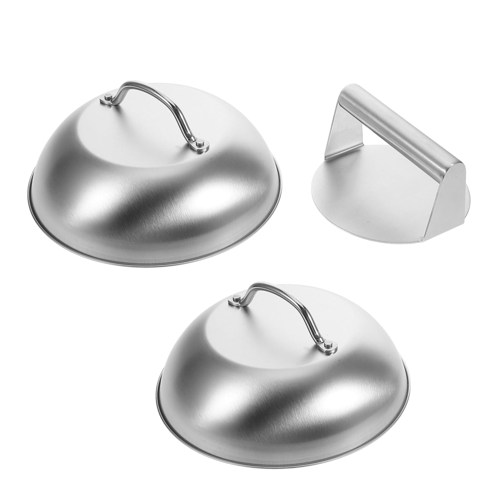 Alipis 1Set Stainless Steel Burger Press and Basting Cover for Flat Top Grill BBQ Accessories Kit for Outdoor Cooking Versatile Easy to Use