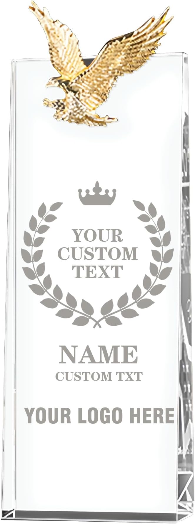 Personalised Glass Trophy Award Custom Engraved with Text and Logo Customised Glass Plaque for Employee of the Year Custom Events Recognition Retirement