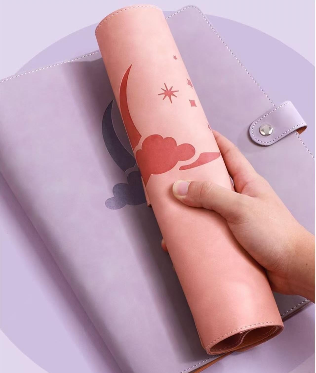 Teczka na notatki ciążowe, skórzane torby dokumenty, teczka papierowa A4, pogrubiona biznesowa Snap, duża pojemność, przenośna torba do przechowywania w szkole, biurze, domu(Purple)
