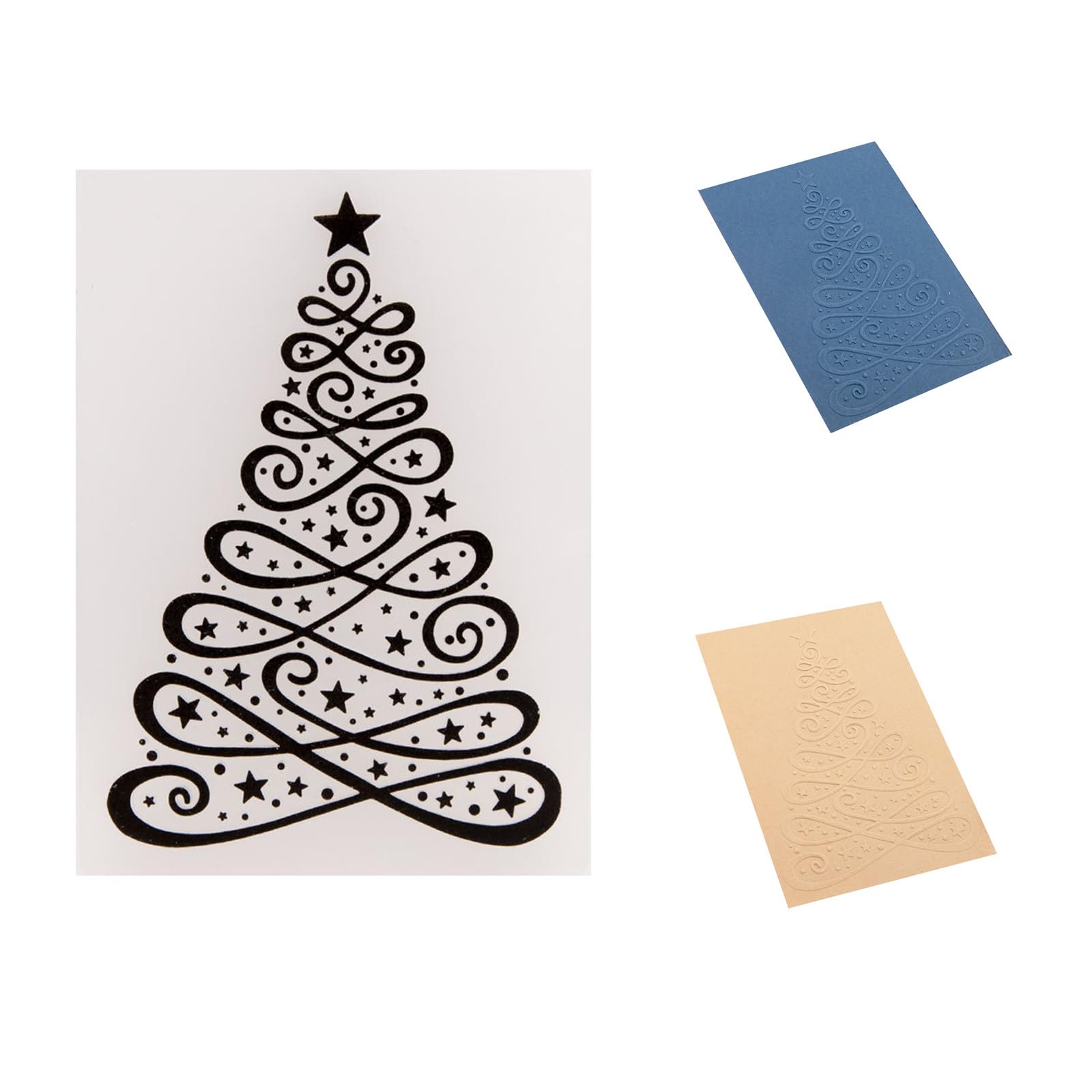 DIYology Christmas Trees Plastic Embossing Folders for Cards Making Christmas Embossing Stencils for DIY Paper Crafts Scrapbooking Polymer Clay Decoration