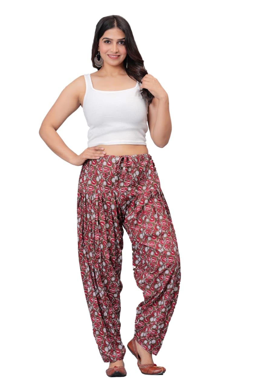 neha cration Women's Regular Fit Printed Cotton Patiala Salwar-picture-14