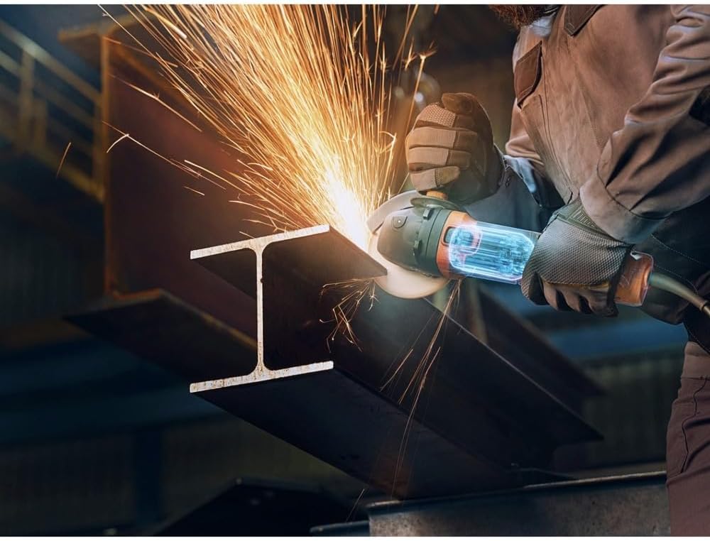 Fein CG 15-150 BLP Compact Angle Grinder Tool with Dead Mans Switch, 5-8/11-inch Mounting Thread and 6-inch Grinding Wheel - 1,500 W - 72227760120