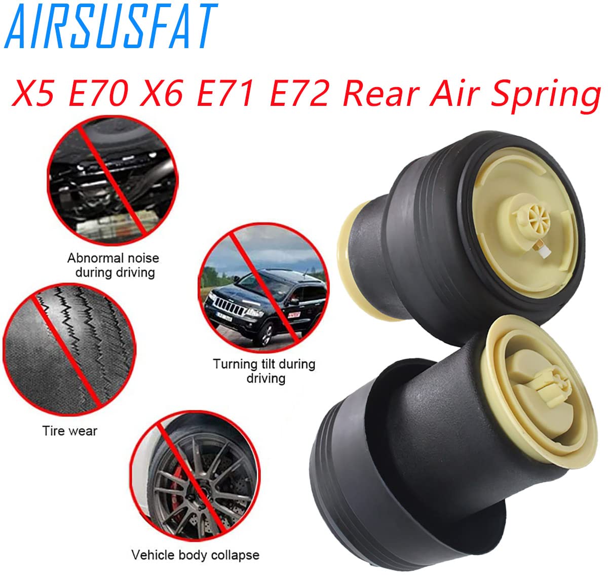 2 resortes de suspensión de aire trasero izquierdo y derecho para BMW X5 E70 2007-2013 X6 E71 E72 2008-2014 37126790080 37126790078