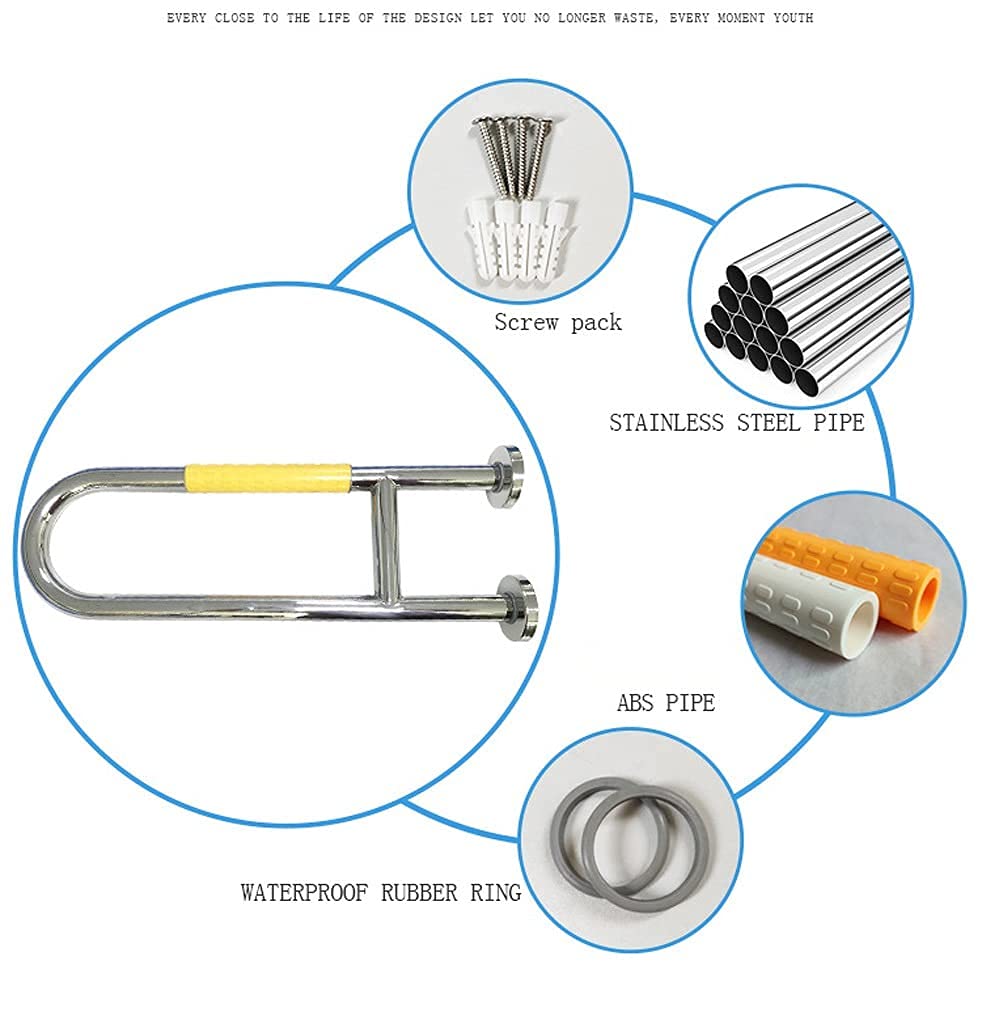Barra di Sicurezza in Acciaio Inox, corrimano a Forma di U in Nylon, corrimano per WC Antiscivolo, corrimano per WC, Supporto di Sicurezza, Barra di Equilibrio per Doccia, pubblicità