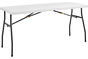 Living and More Camping & Foldable Card Table with Seat in White