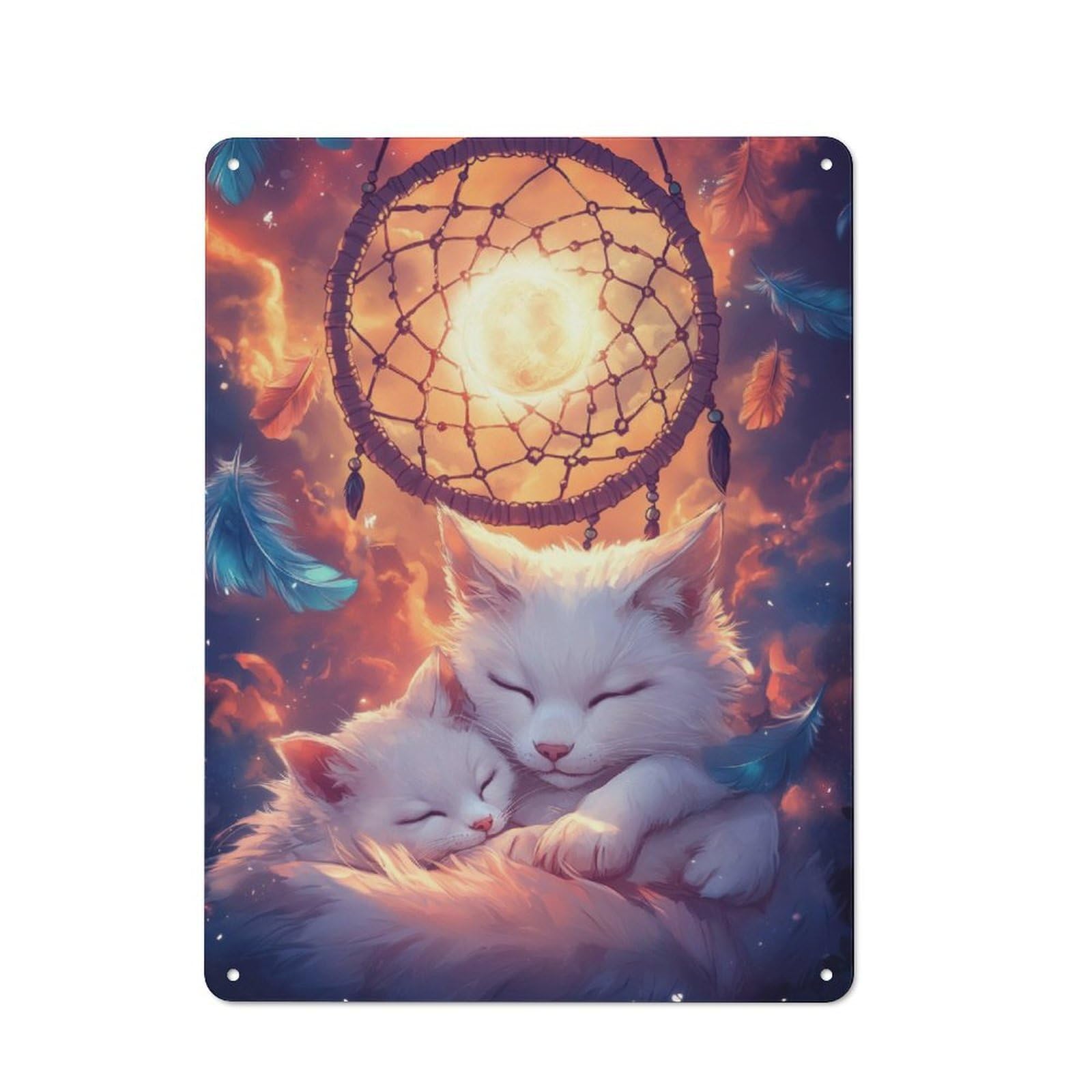 Junmoney Kittens Metal Sign 40X30cm With For Hallway Wall, Vintage Decor, For Garage, Workshop And Man Cave Decoration