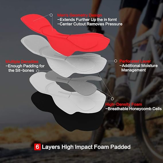 Souke Sports メンズ サイクリング ビブショーツ 4Dパッド入り Amazon.co.jp: Souke Sports メンズ サイクリング ビブショーツ