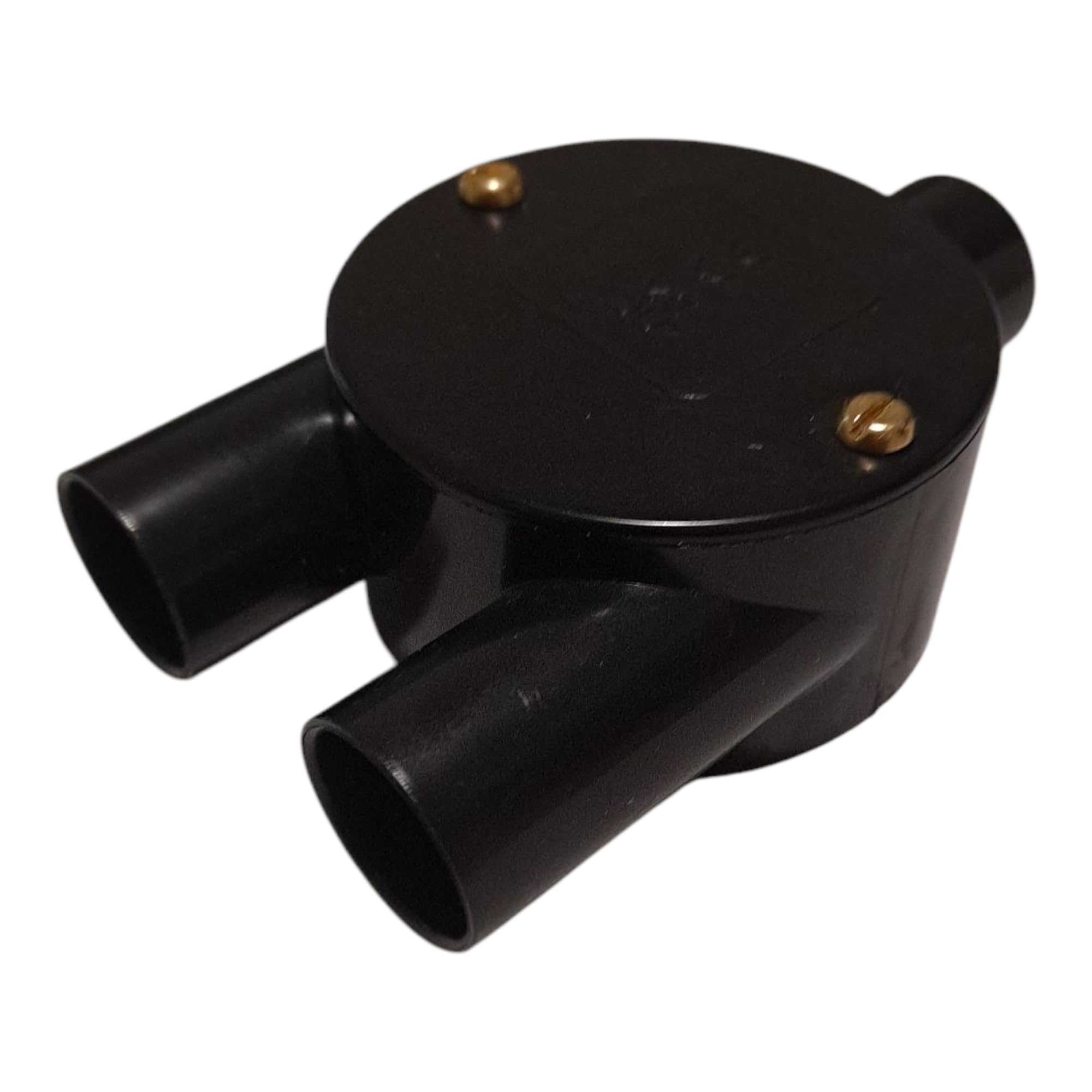20mm PVC Conduit Y Box - Black with Lid and Screws | Electrical Junction Box – Pack of 1