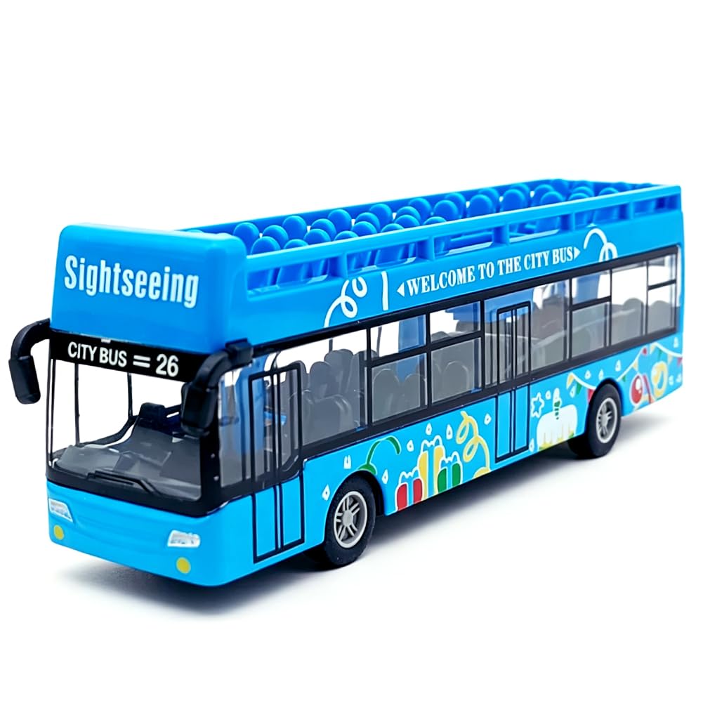 Spiritzohic Bus Car, Bus Model Play Vehicles Car Pull Back Vehicle Alloy Diecast Vehicle Mould Pull-Back Bus Cars Model Mini Friction Powered City Play Vehicles Gift for Birthday Carnival — image 1