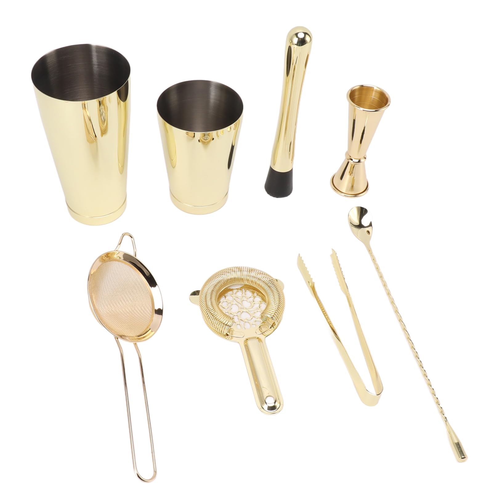 Kit de Barman Juego de Herramientas de Coctelera Boston de Acero Inoxidable, Juego de Herramientas de Barra de Preservación de Temperatura con Resistencia Al óxido y a la Corrosión, Fácil de