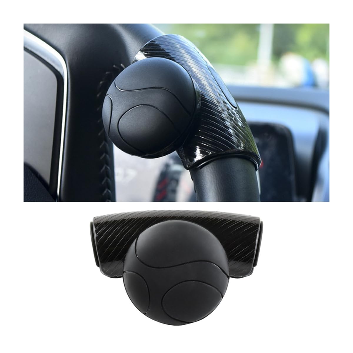 CWMMS Car Steering Wheel Knob for Land Rover Range Rover Evoque 2012-2020, Steering Wheel Spinner Car Steering Wheel Aid Assister Spin Knob Car Accessories,Bla-ck