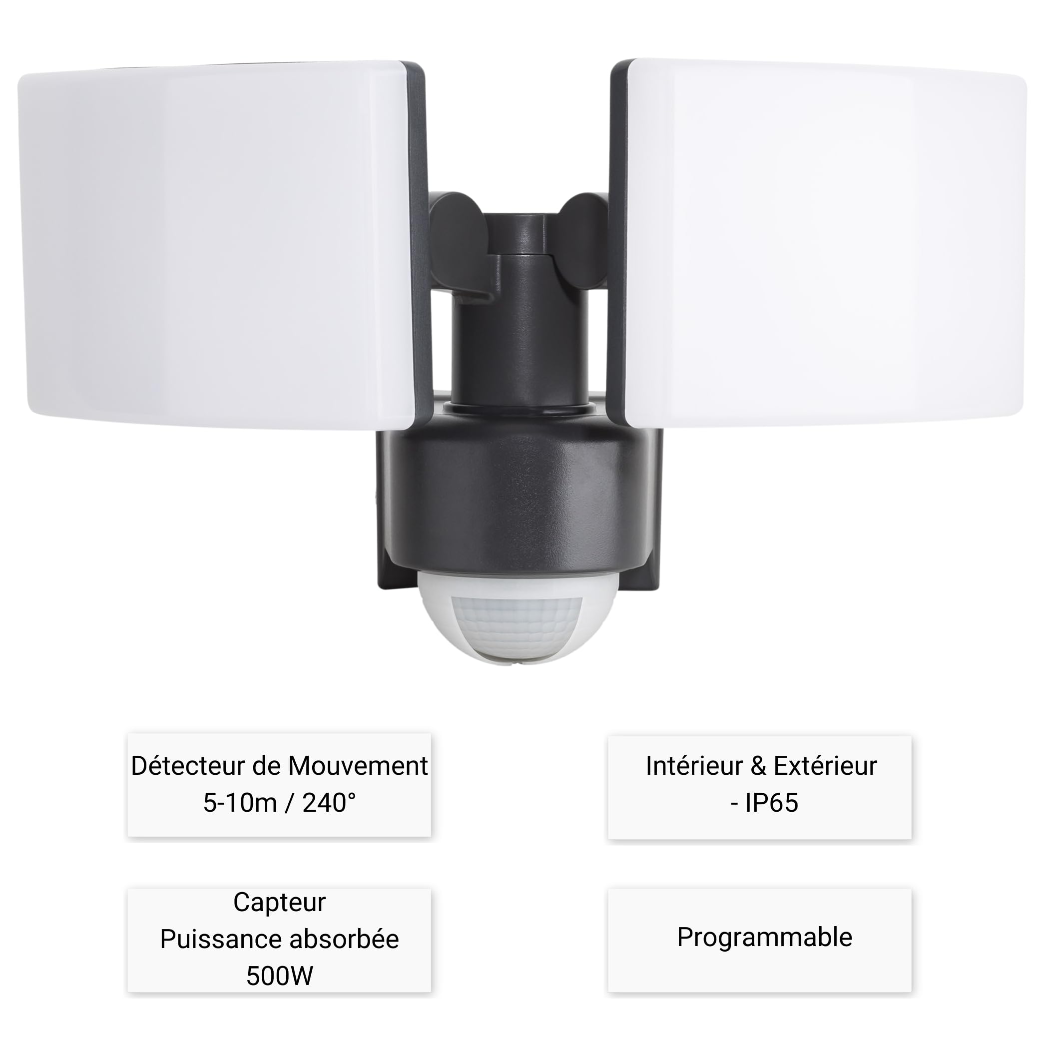 SEBSON LED Lampe Extérieur, Detecteur de Mouvement 10m/240°