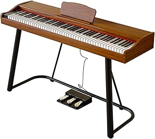 Digital Piano 88 Key Full Size Heavy Hammer Keyboard Piano Electric Piano With Keyboard Stand, Tri-Pedal And MIDI Connecting For Adults Children And Beginners (Color : Brown)