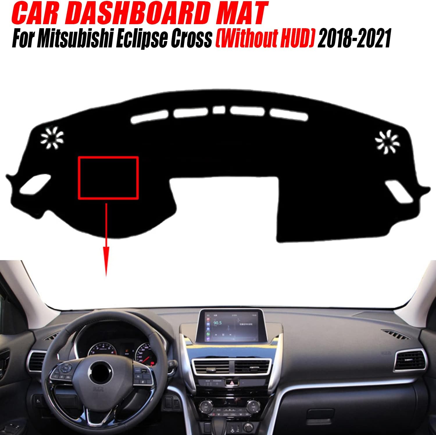 Dash Board Cover Mat Carpet Compatible with Mitsubishi Eclipse Cross (Without HUD) 2018 2019 2020 2021 Left Hand Drive