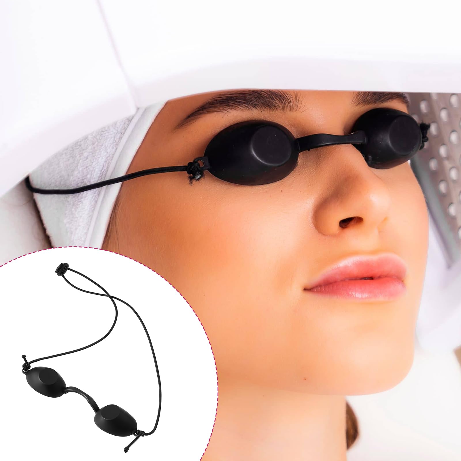 Gafas de solárium, gafas de protección UV, gafas de solarium, gafas de protección solar, gafas para bronceado y pacientes, terapia de luz LED (negro)