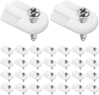 30 Pack L 5766 Window Screen Clips with Screws, Storm Door Window Clips, Window Ccreen Retainer Replacement Screen Clips to Hold The Screen in Window, Flush, White Plastic