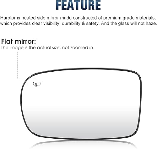Miniatura 3 de Espejo lateral del conductor compatible con Chrysler 200 2011-2017  Chrysler 300 2012-2021  Dodge Charger 2011-2021 retrovisores calefactables de