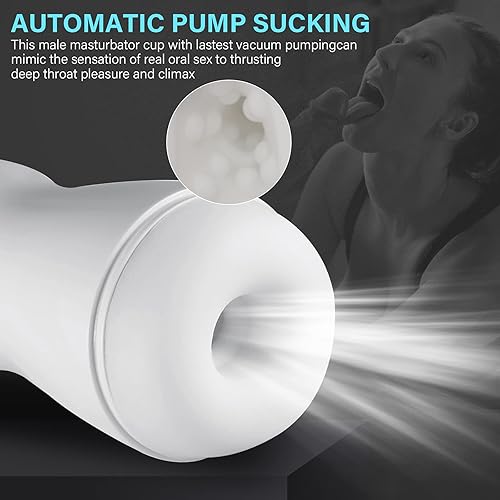 Miniatura 2 de Masturbador automático masculino, chupando mamadas masculinas con 4 succión al vacío y 7 vibraciones, coño de bolsillo con textura realista 3D,