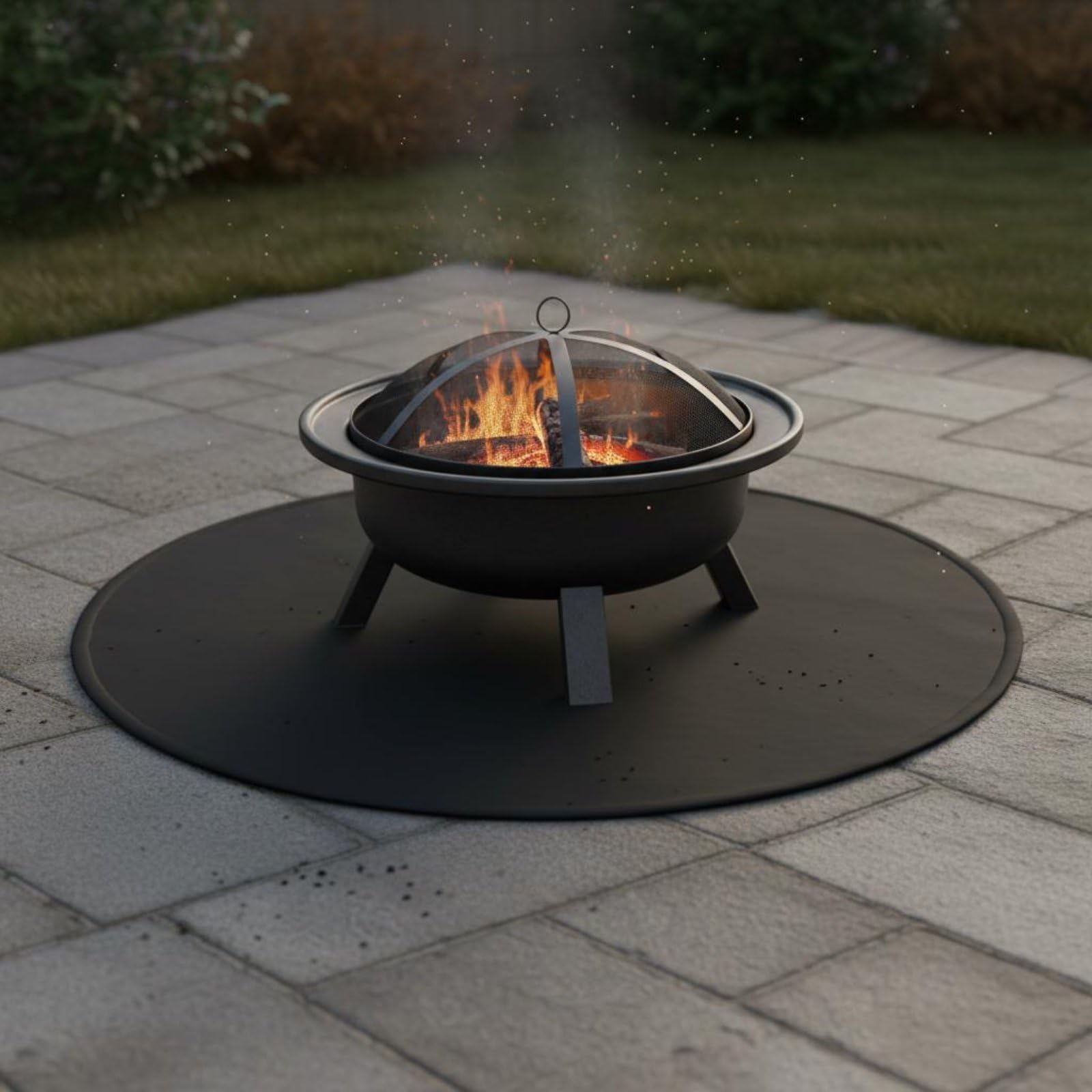 Outdoor Grillunterlage Grillmatte Bodenschutz Feuerfeste Matte Hitzebeständige Unterlage Ölresistente Schutzmatte mit Langlebigem Aufbau Schutz vor, Quadrat 51x63in