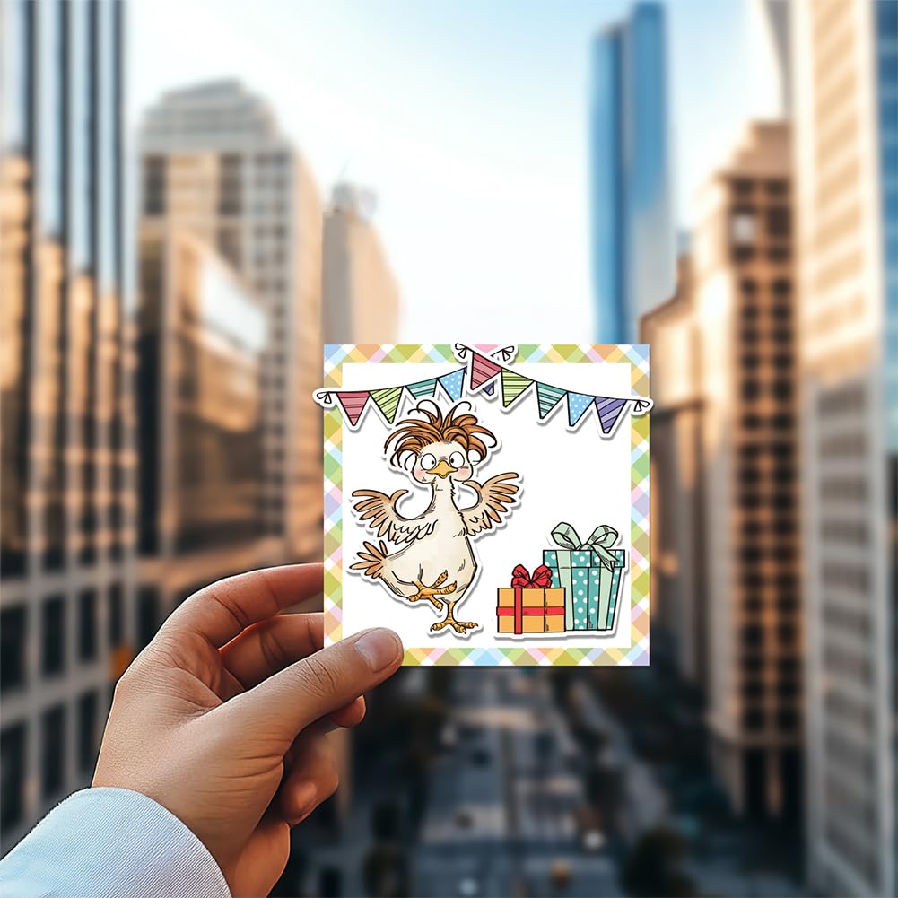 4 timbri trasparenti in silicone con motivo bestiame delle Highland, per fai da te, scrapbooking e creazione di biglietti, decorazioni artigianali con carta, 16 x 10 cm