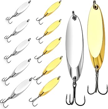 Amazon.co.jp: Elesunory 釣り用スプーン 30本 5サイズ トレブルフック