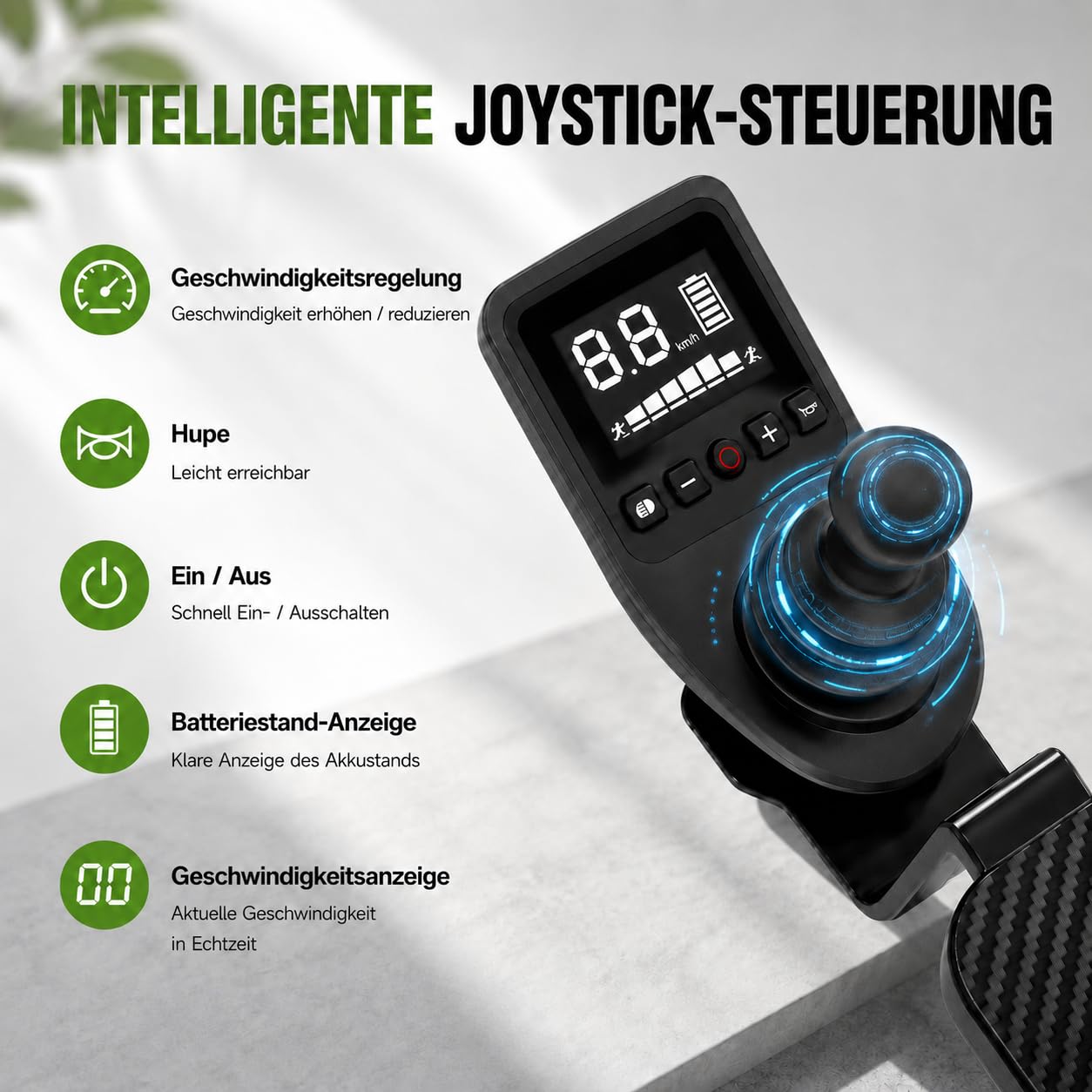 Nur 11 kg Rollstuhl Elektrisch Faltbar, LED-Anzeige, 100% Kohlefaser, 48+ km Reichweite Elektrischer Rolls, 2 * 12AH Batterien Elektrorollstuhl, mit Sitzkissen, Tragetasche, Staubschutzhülle