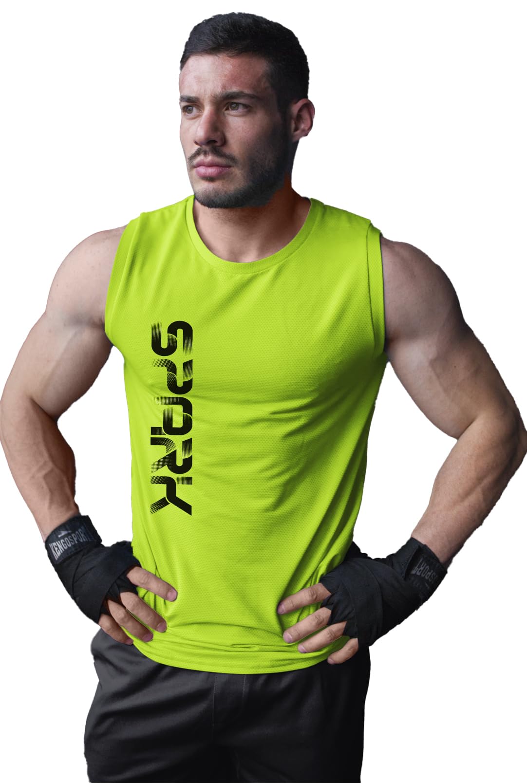3Colours RGB Men's Active Wear Sleeveless Tank top, Gym Vest, Leisure wear -Spark CCUT