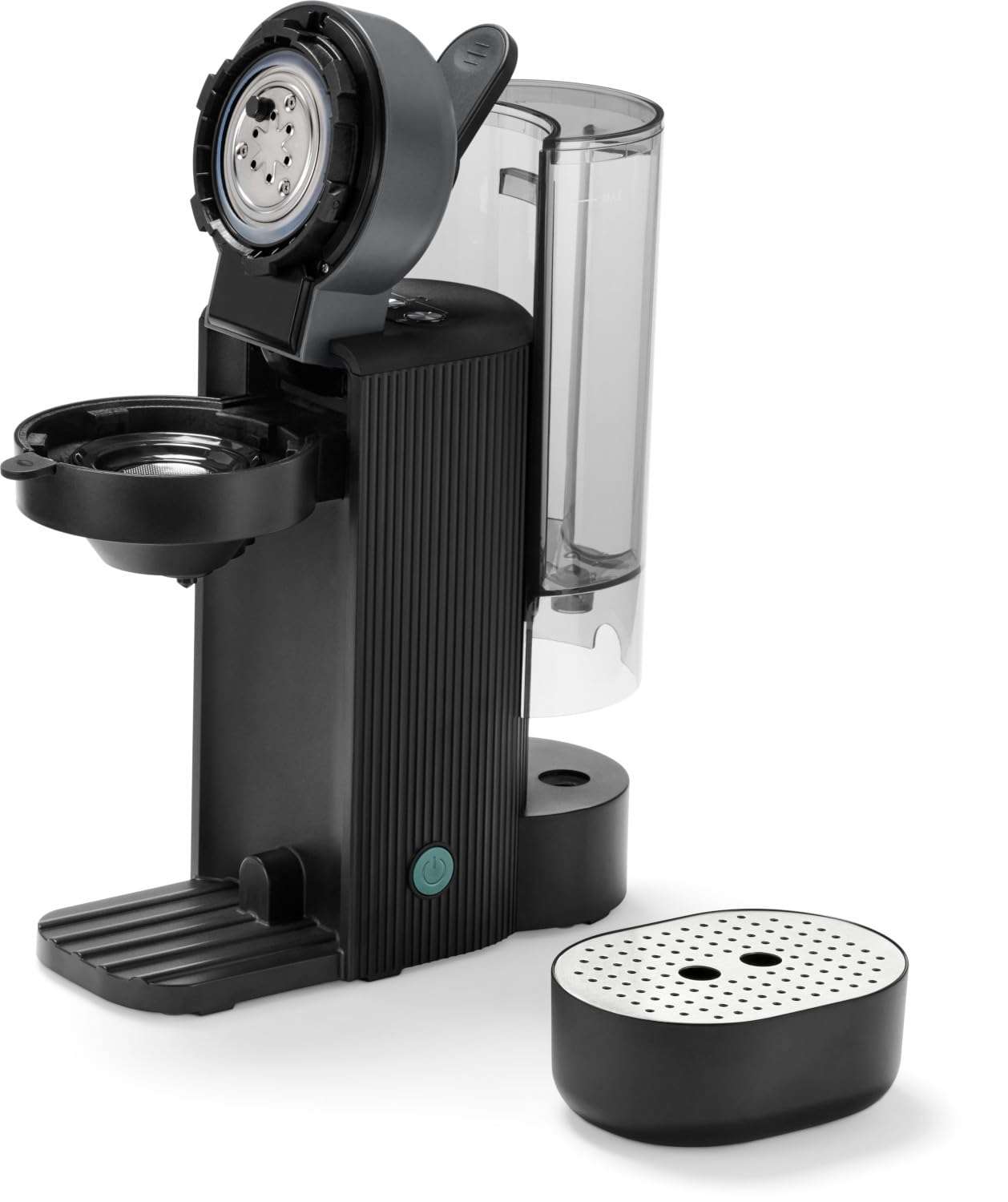 Tchibo Kaffeepadmaschine „CALL ME PAD“ inkl. 36 Kaffeepads Black & White, mit Taste für To-Go Becher, für 2 Tassen, schnell und leise, automatische Abschaltfunktion, Schwarz