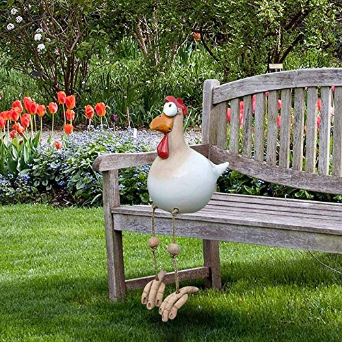 Huhu833 Keramik Huhn Gartendeko, Tierfigur Gartenstecker Handarbeit...
