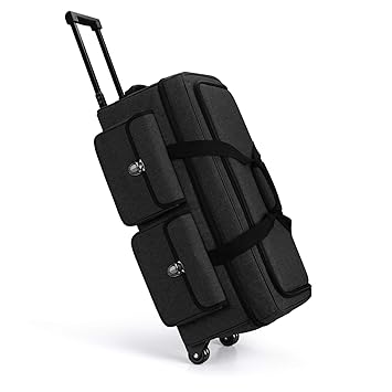 Yarwo Rolling Craft Tote Bag with Wheels Compatible with Cricut Maker, Explore Air 2, Cameo 4, Double Layers Carrying Case for Die Cut Machine and Supplies, Black (Patented Design)