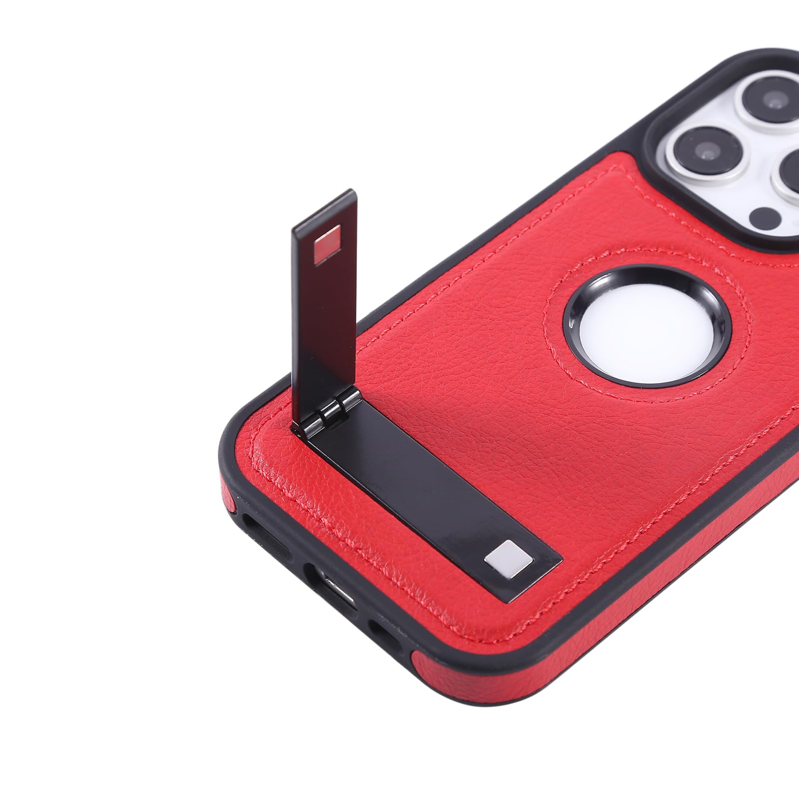 Luksusowe etui do iPhone 16 Pro Max / 16 Pro / 16 Plus/16, składany stojak, skórzane, biznesowe etui na telefon komórkowy, widoczne logo, smukłe etui ochronne, fioletowe, 16 Pro