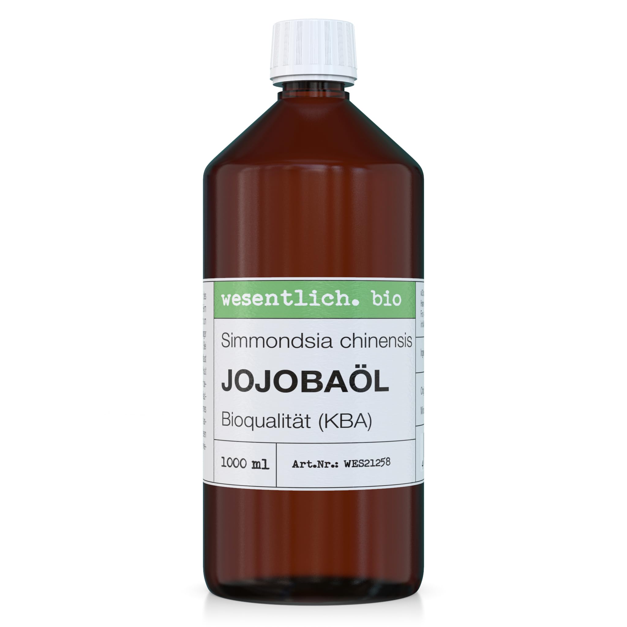 wesentlich. Jojobaöl Bio kaltgepresst | 100% rein und natürlich | Pure Pflege und Reinigung für Gesicht, Haut & Haare | 1000ml Braunglasflasche