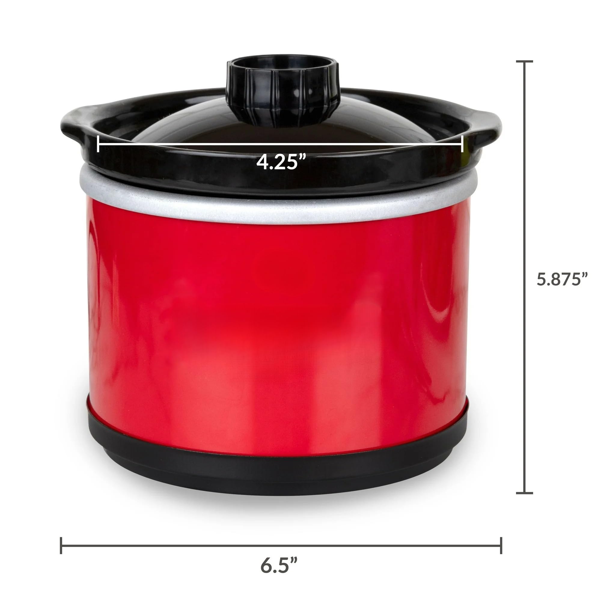 20 oz Chocolate Fondue Dipping Pot, 40-Watts, Nonstick Ceramic, Red — view 6