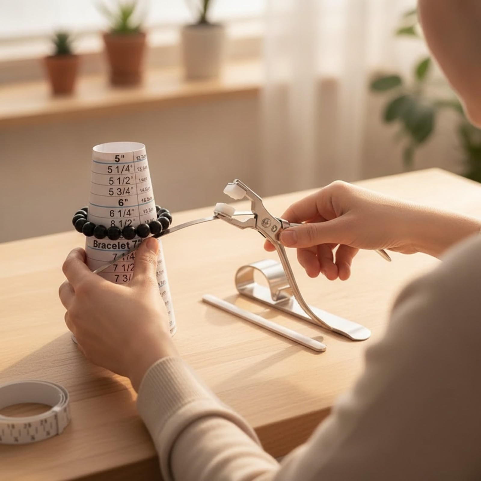 5 Piezas Medidor Pulseras con Cono | Profesional, Útil, r Pulseras con Alicates, para Manualidas en Casa, Principiantes