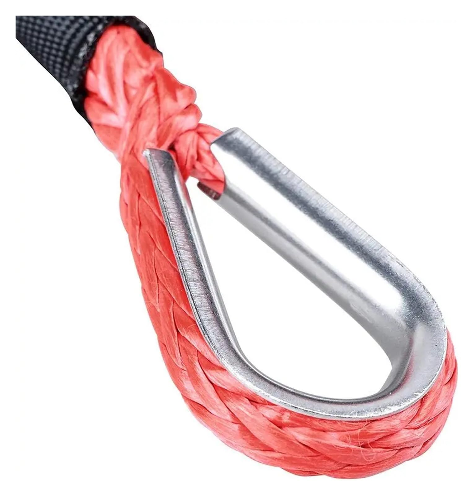Przedłużka syntetycznej liny wyciągarki 6 mm x 30 m, wytrzymała, do samochodów terenowych, quadów i UTV Duża nośność(Red)