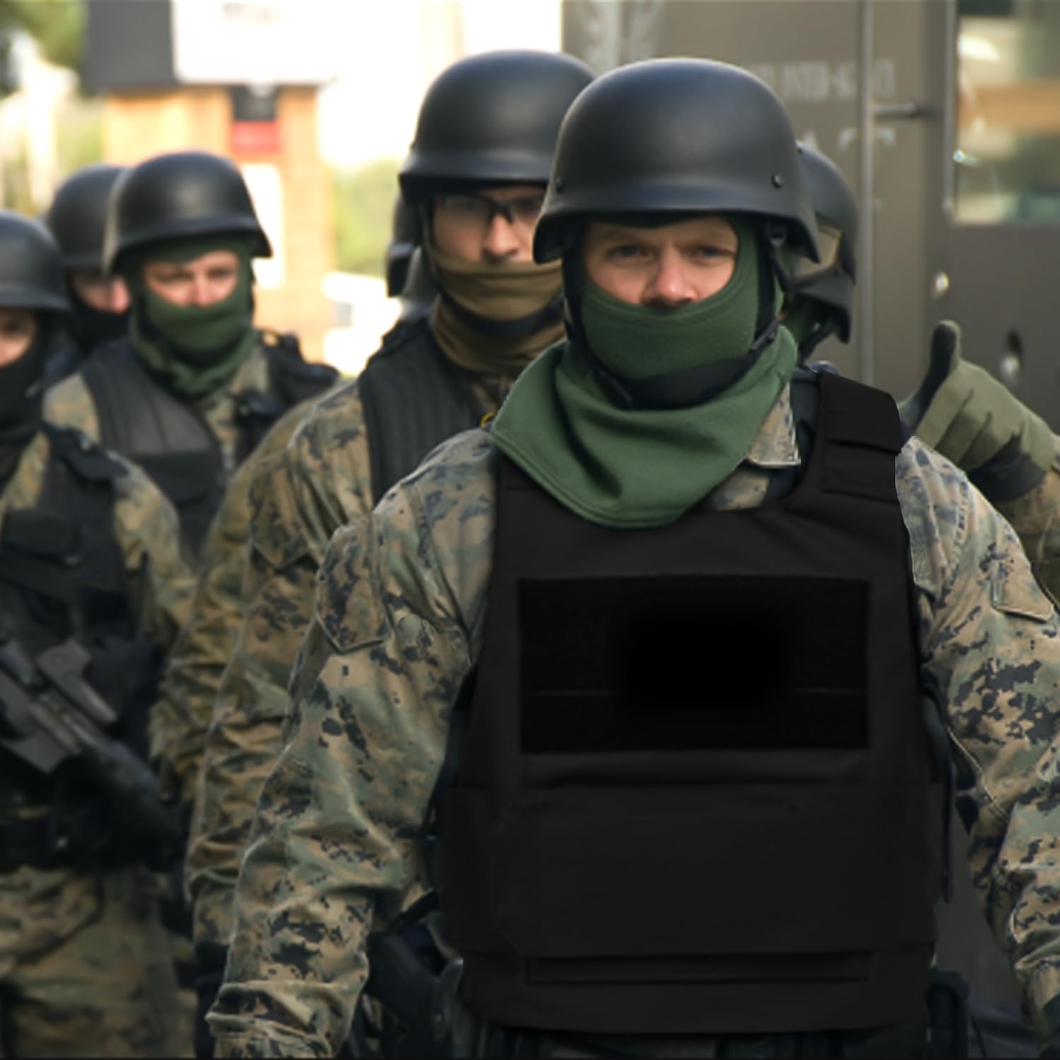 Favuit Chaleco Táctico Negro Airsoft Paintball Protector Ajustable