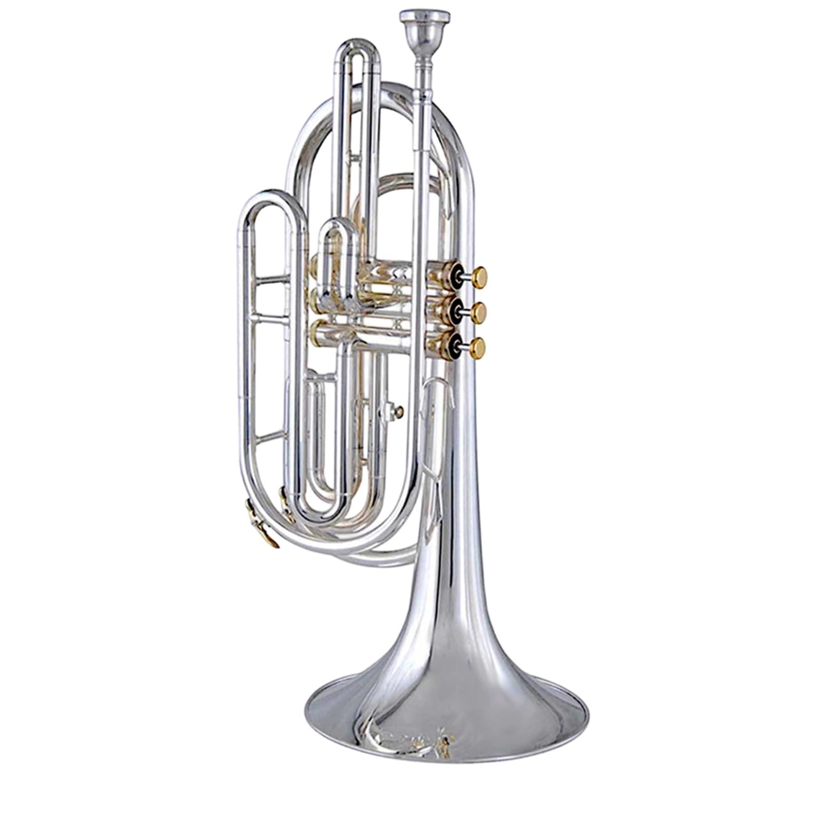 Instrumentos De Trombón Trombón De Marcha Estándar Sib Tubo De Tono De Latón Blanco Chapado En Oro Niquelado Plateado(Silver)