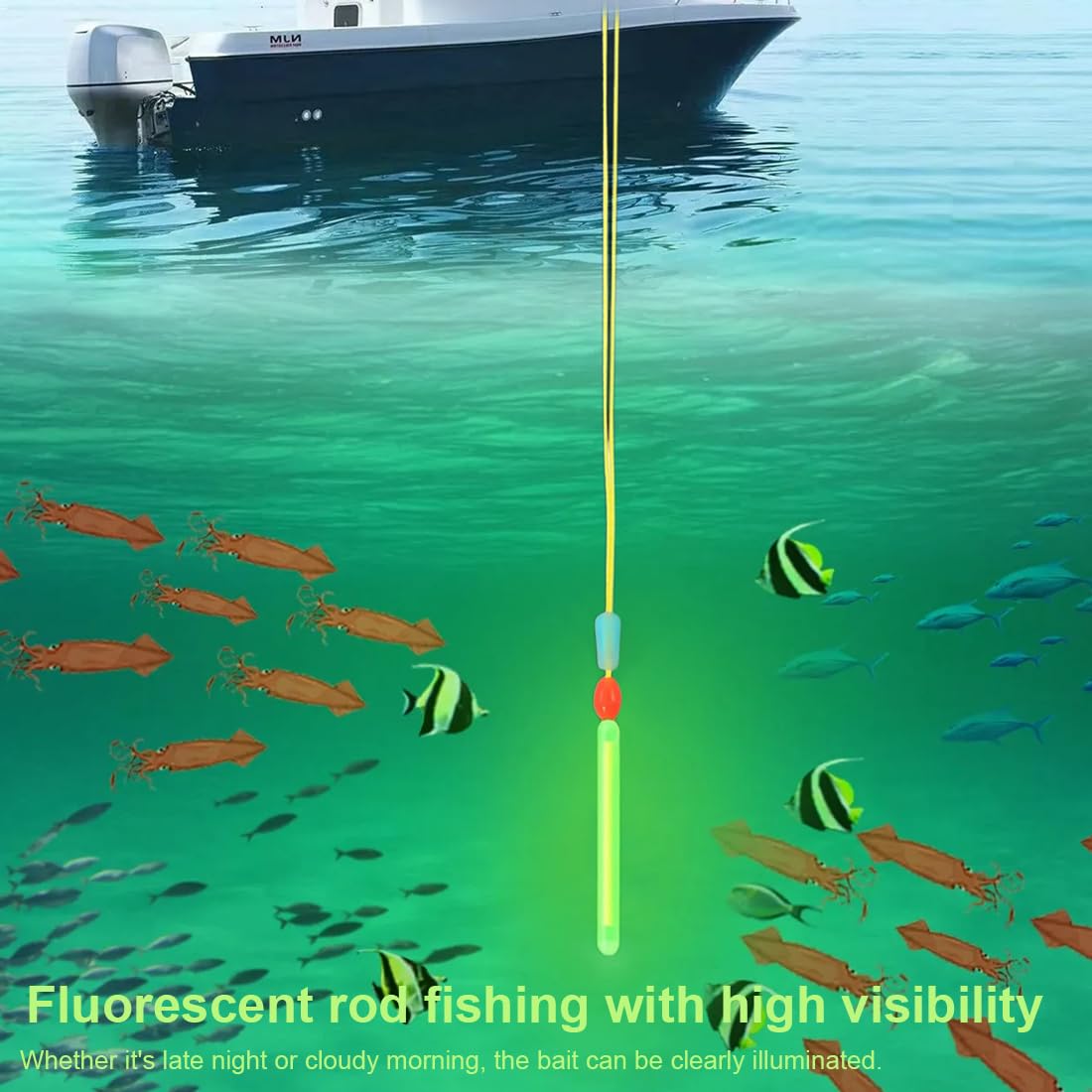 Palos Luminosos para Pesca, Barras de Luz para Pesca Nocturna, Glowsticks Verdes, Luz Estelar para Caña de Pescar, 20 Unidades