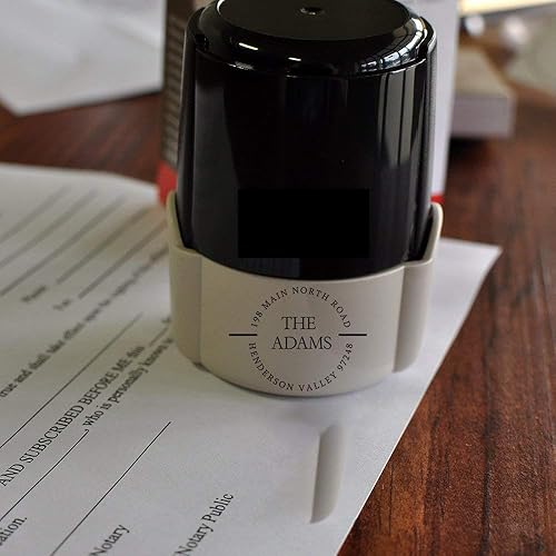 Miniatura 2 de 15+ diseños para elegir! Sello redondo de dirección personalizado, autoentintado, sello de dirección de retorno, sello de correo profesional de