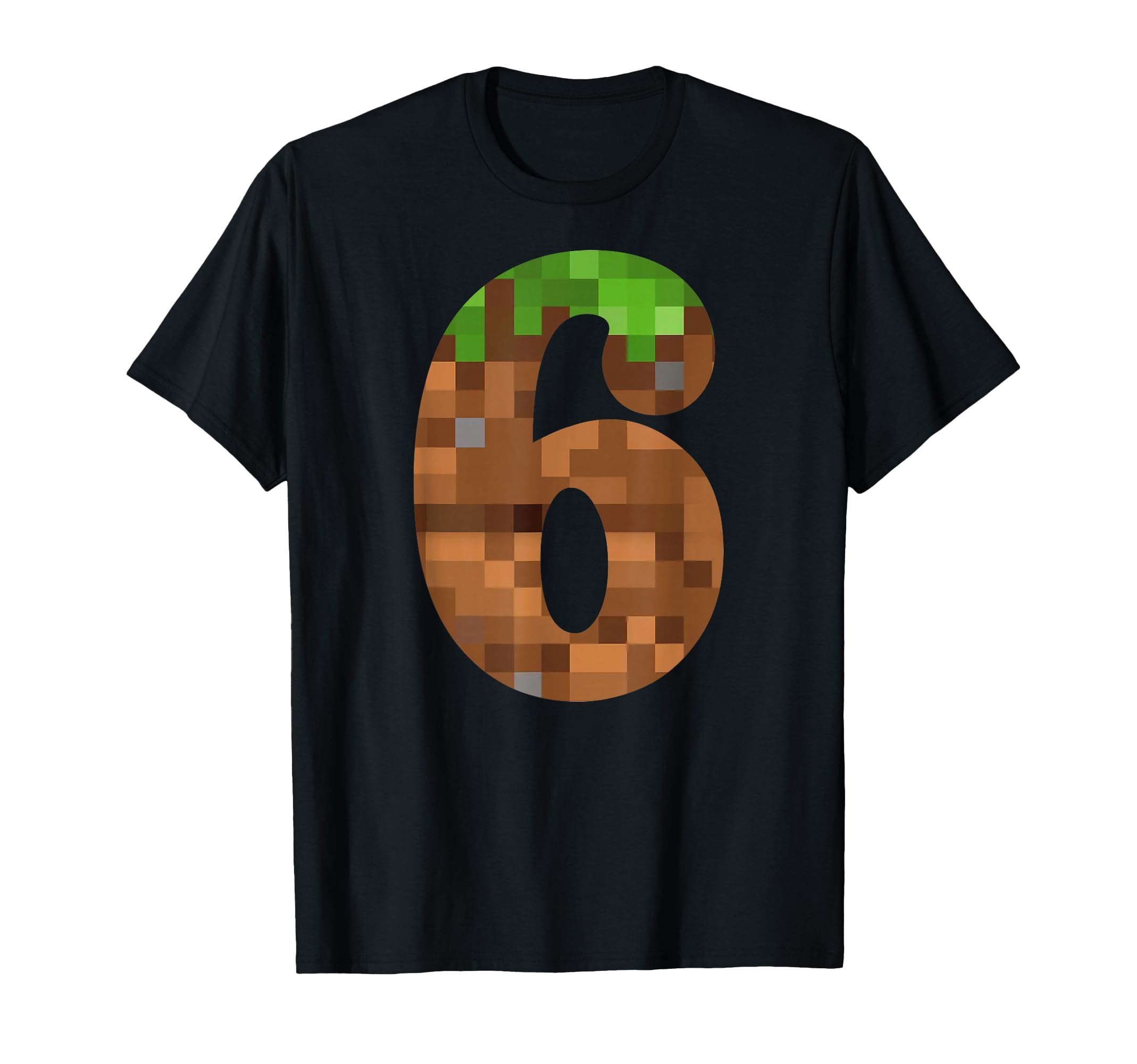 Pixel 6yr Birthday Number Six 6 Year Old 6th Video Gamer T-Shirt