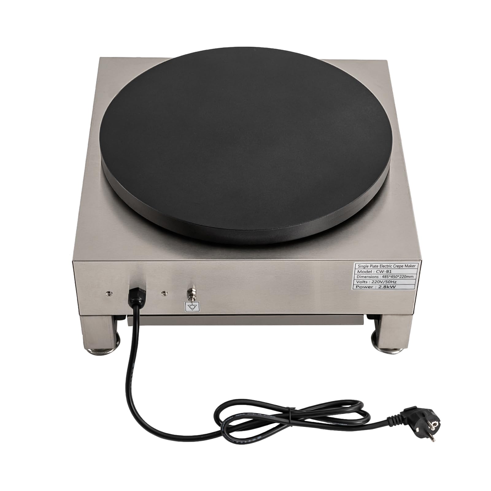 Crepes Maker Crepes, piastra per crepes Creperie Gastro Stainless Steel Frittelle Grande Griglia per la preparazione di crepes frittelle cinesi ecc 2,8 KW 220 V